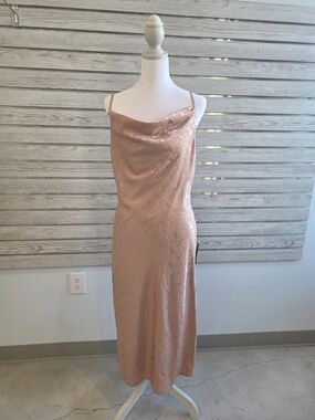Lulu's Shimmery Blush Pink Slip Dress